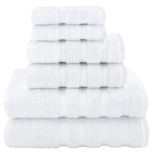 Aurex luxury 6-piece combed cotton towel bale set in white