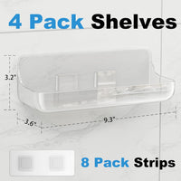 Adhesive Acrylic Wall Shelf – 4 Pack thumbnail
