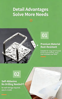 Wall-Mount Sponge Holder Hooks – Silver (8 Pack) thumbnail
