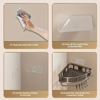 3-Tier Corner Shower Caddy – Grey thumbnail