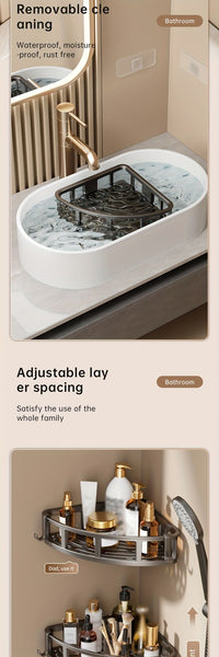 3-Tier Corner Shower Caddy – Grey thumbnail