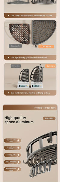 3-Tier Corner Shower Caddy – Grey thumbnail