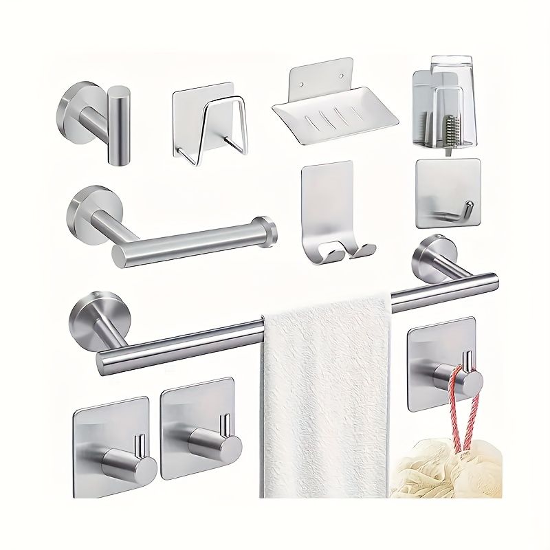 11-Piece Shower Accessory Set – Silver Grey