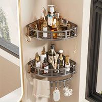2-Tier Corner Shower Caddy – Grey thumbnail