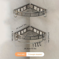 2-Tier Corner Shower Caddy – Grey thumbnail