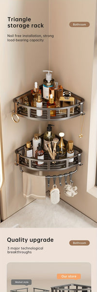 2-Tier Corner Shower Caddy – Grey thumbnail