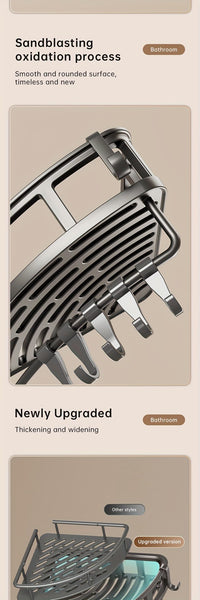 2-Tier Corner Shower Caddy – Grey thumbnail