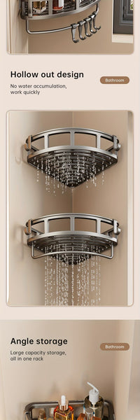 2-Tier Corner Shower Caddy – Grey thumbnail