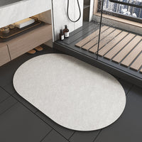 Oval Quick-Dry Bath Rug — Dark Beige | 40 × 60 cm thumbnail