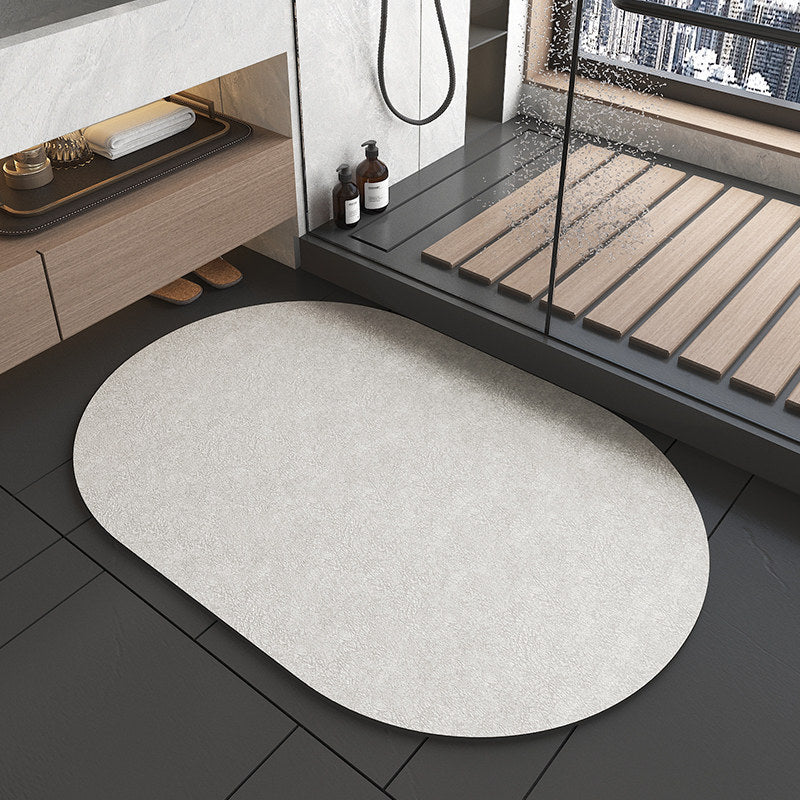 Aurex oval quick-dry bath rug in dark beige, 40 x 60 cm