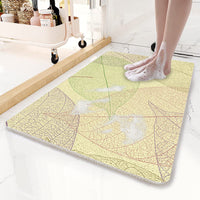Leaf Pattern Bath Mat — Yellow | 45 × 75 cm thumbnail