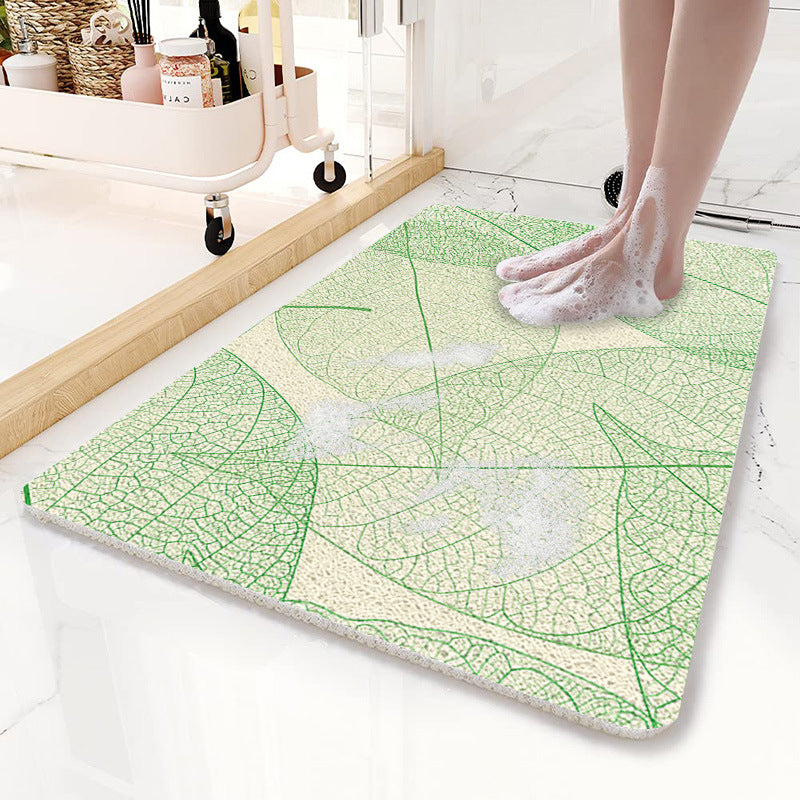 Aurex green leaf pattern non-slip bath mat, 50 x 80 cm