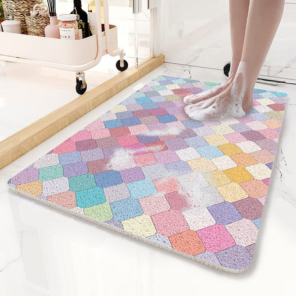 Aurex colourful scale pattern non-slip bath mat, 50 x 80 cm