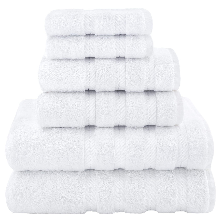 Aurex luxury 6-piece combed cotton towel bale set in white