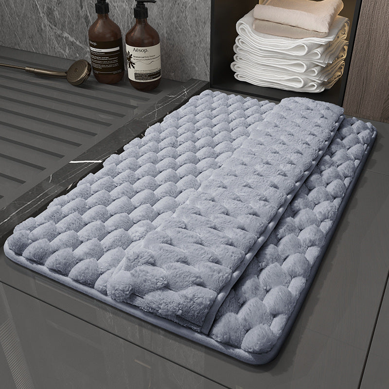 Aurex plush memory foam checkered bath mat