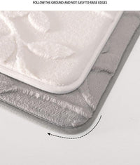 Plush Embossed Leaf Bath Mat — Dark Grey | 50 × 80 cm thumbnail