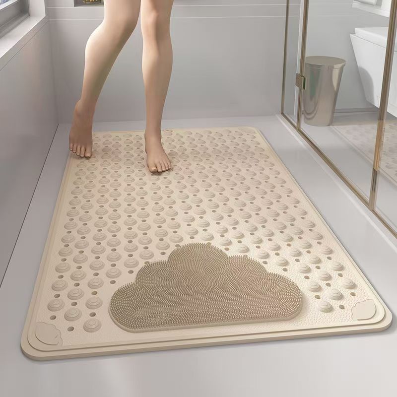 Khaki non-slip bath mat