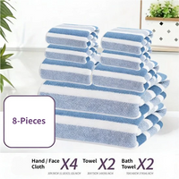 Aurex 8-Piece Coral Fleece Towel Set thumbnail