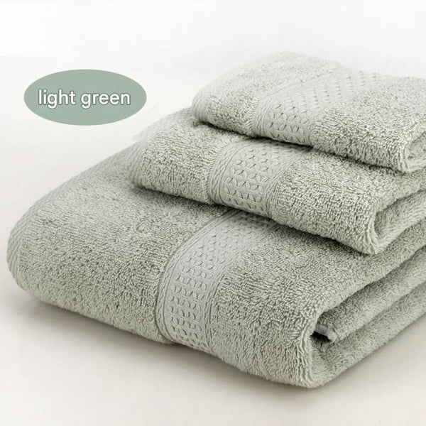 Aurex 3-piece jacquard towel set in light green